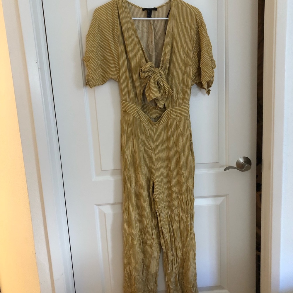 Yellow Tie Front Jumpsuit